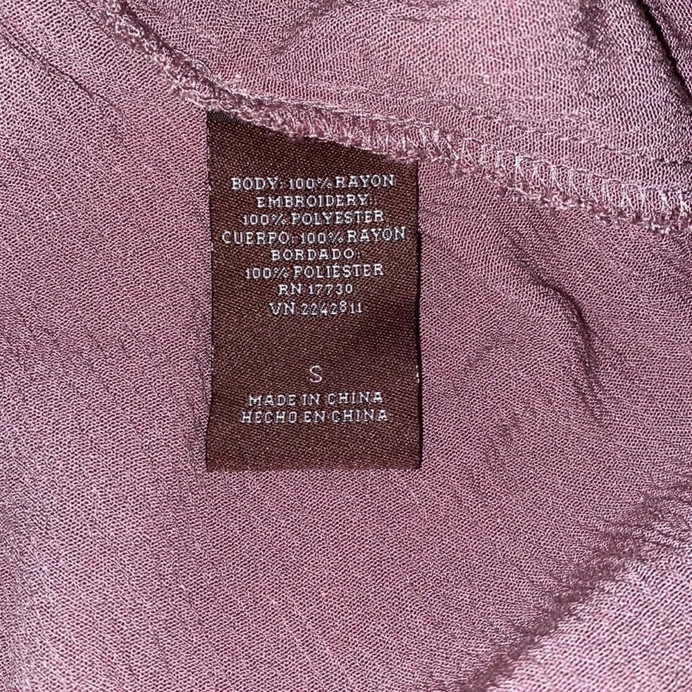 Knox Rose sleeveless blouse boho high/low embroidered tiered look size Small - Picture 6 of 7